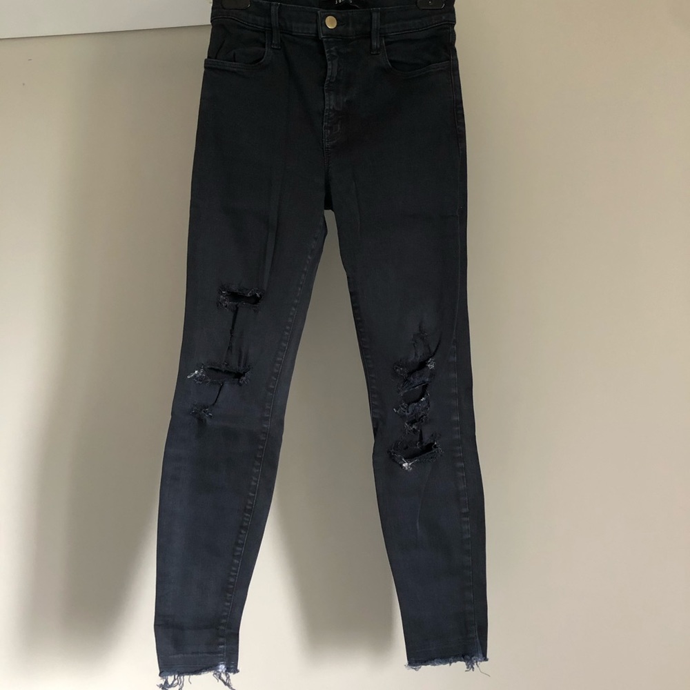 J Brand black distressed jean